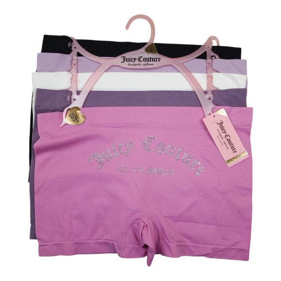Juicy Couture 5 Pk Womens Intimates BoyShorts Panties Large Nylon/Spandex - Picture 13 of 13